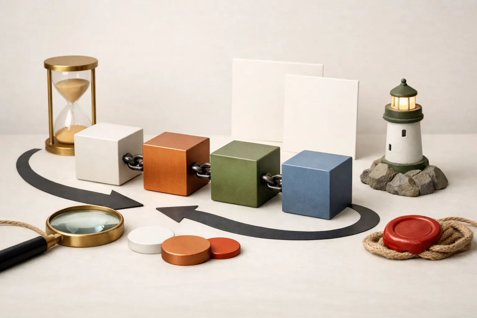 비트코인이 뭔가요: 은행 없이 함께 쓰는 공개 장부 큰 그림 시각 자료